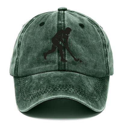 Field hockey player striking the ball - Classic Cap - Forest Mist(Green)