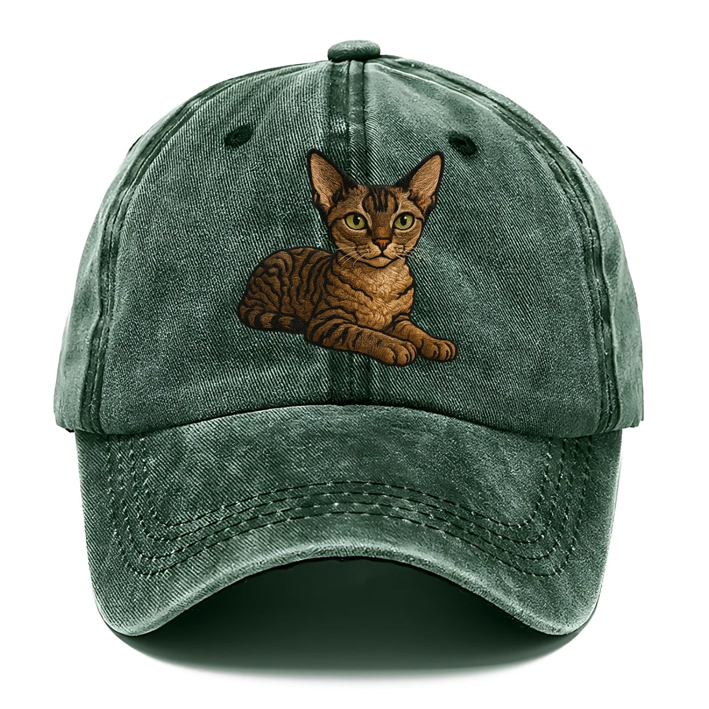 Devon Rex  relaxed lying down with head Classic Cap - Forest Mist(Green)