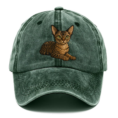 Devon Rex  relaxed lying down with head Classic Cap - Forest Mist(Green)