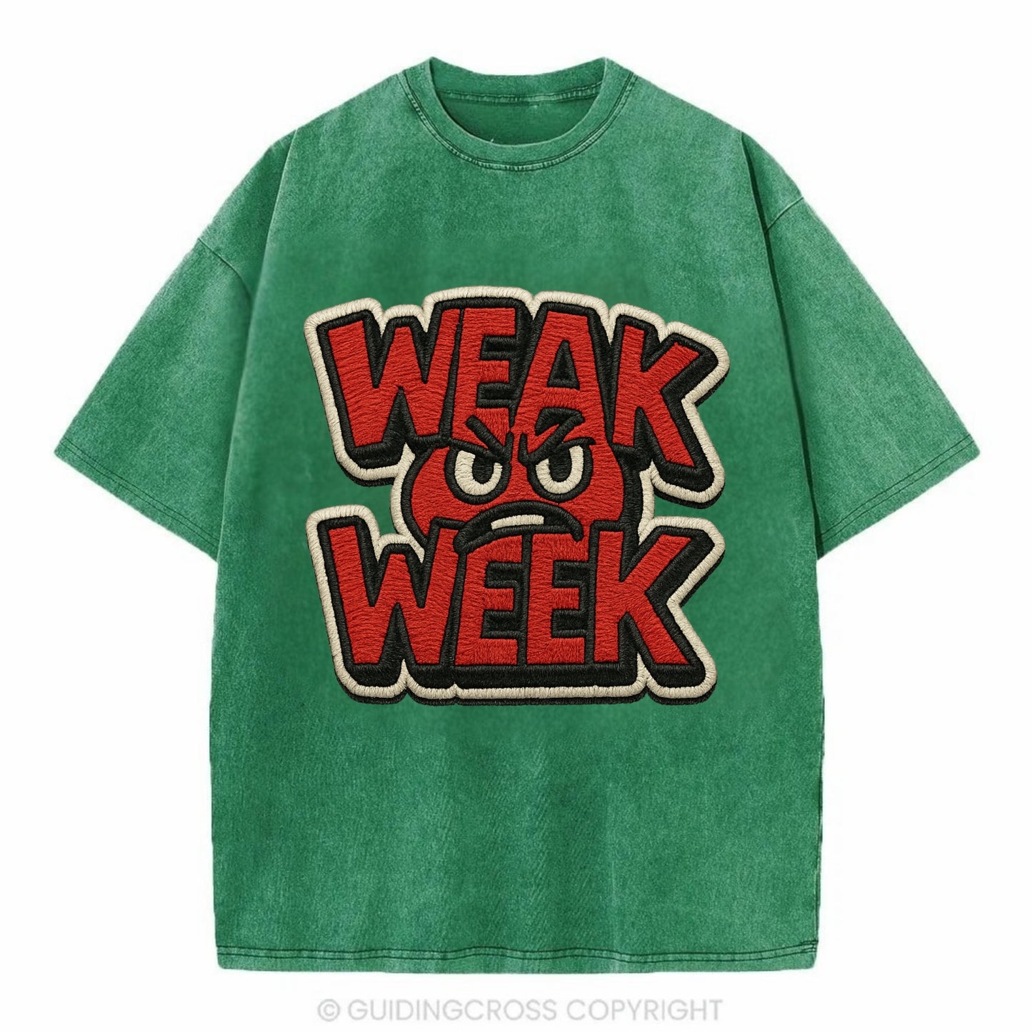 WEAK;WEEK WARRIOR Monday Blue Cap - Vintage T-shirt - Forest Mist(Green)