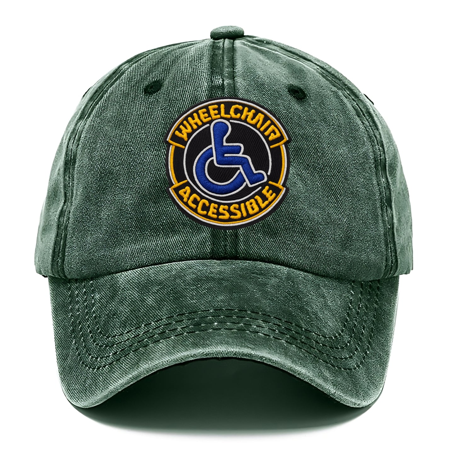 WHEELCHAIR ACCESSIBLE - accessibility symbol in blue , inclusion - Classic Cap - Forest Mist(Green)