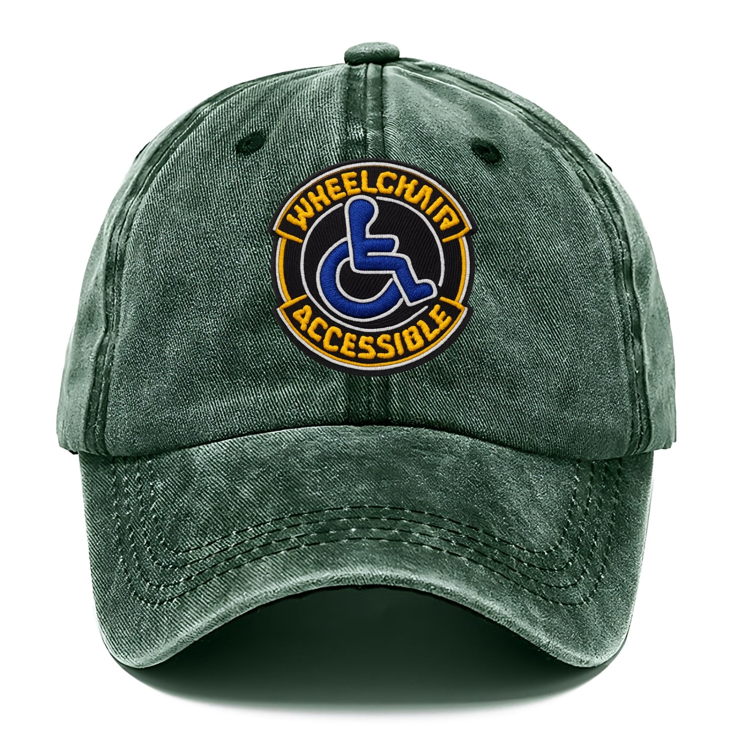 WHEELCHAIR ACCESSIBLE - accessibility symbol in blue , inclusion - Classic Cap - Forest Mist(Green)
