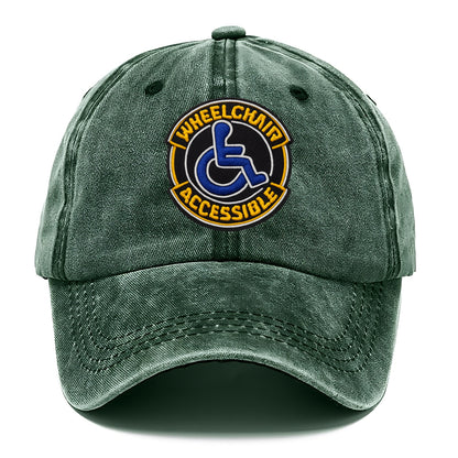 WHEELCHAIR ACCESSIBLE - accessibility symbol in blue , inclusion - Classic Cap - Forest Mist(Green)