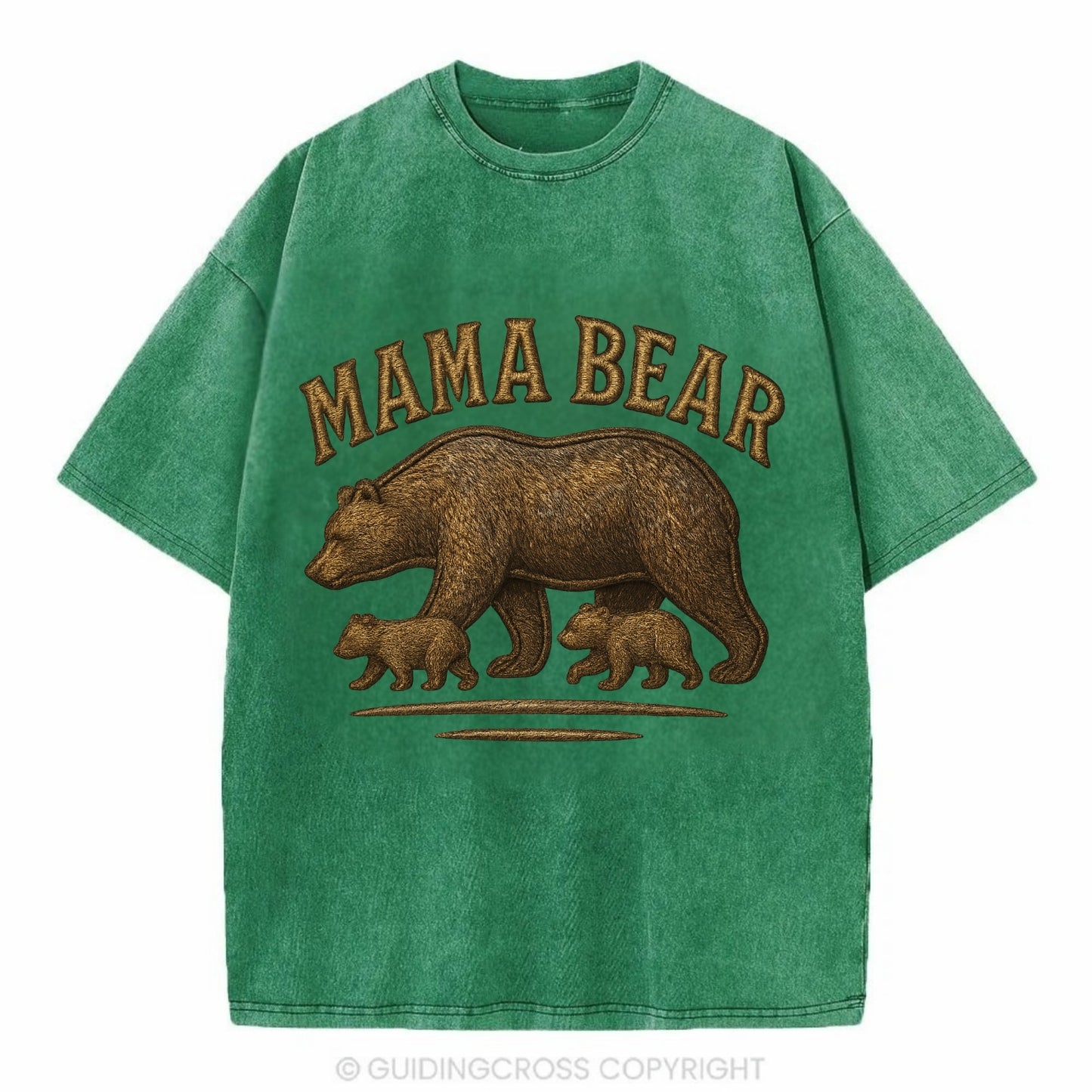 Mama Bear  - Vintage T-shirt - Forest Mist(Green)