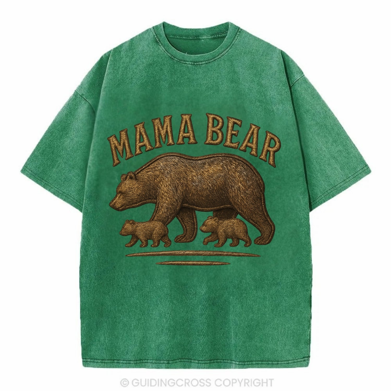 Mama Bear  - Vintage T-shirt - Forest Mist(Green)