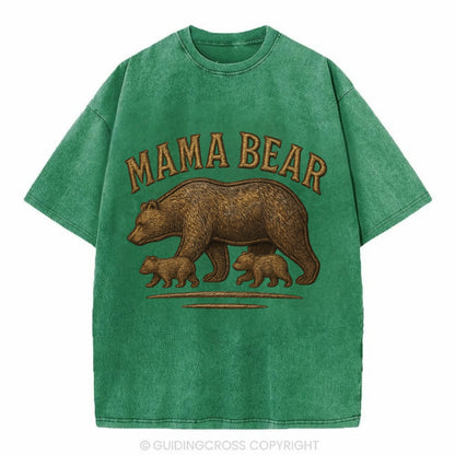 Mama Bear  - Vintage T-shirt - Forest Mist(Green)
