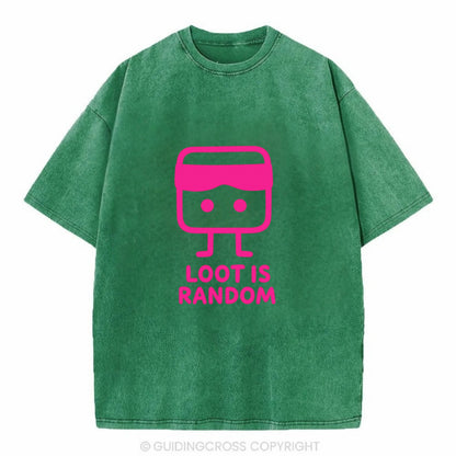 LOOT IS RANDOM | Dice wearing blindfold - Vintage T-shirt - Forest Mist(Green)