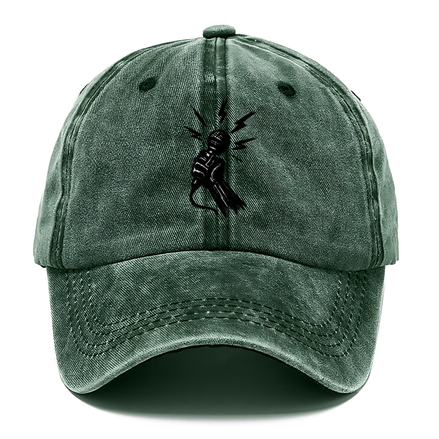 Microphone with sound waves - freedom of speech ink art - Classic Cap - Forest Mist(Green)