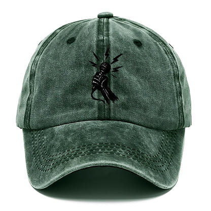 Microphone with sound waves - freedom of speech ink art - Classic Cap - Forest Mist(Green)