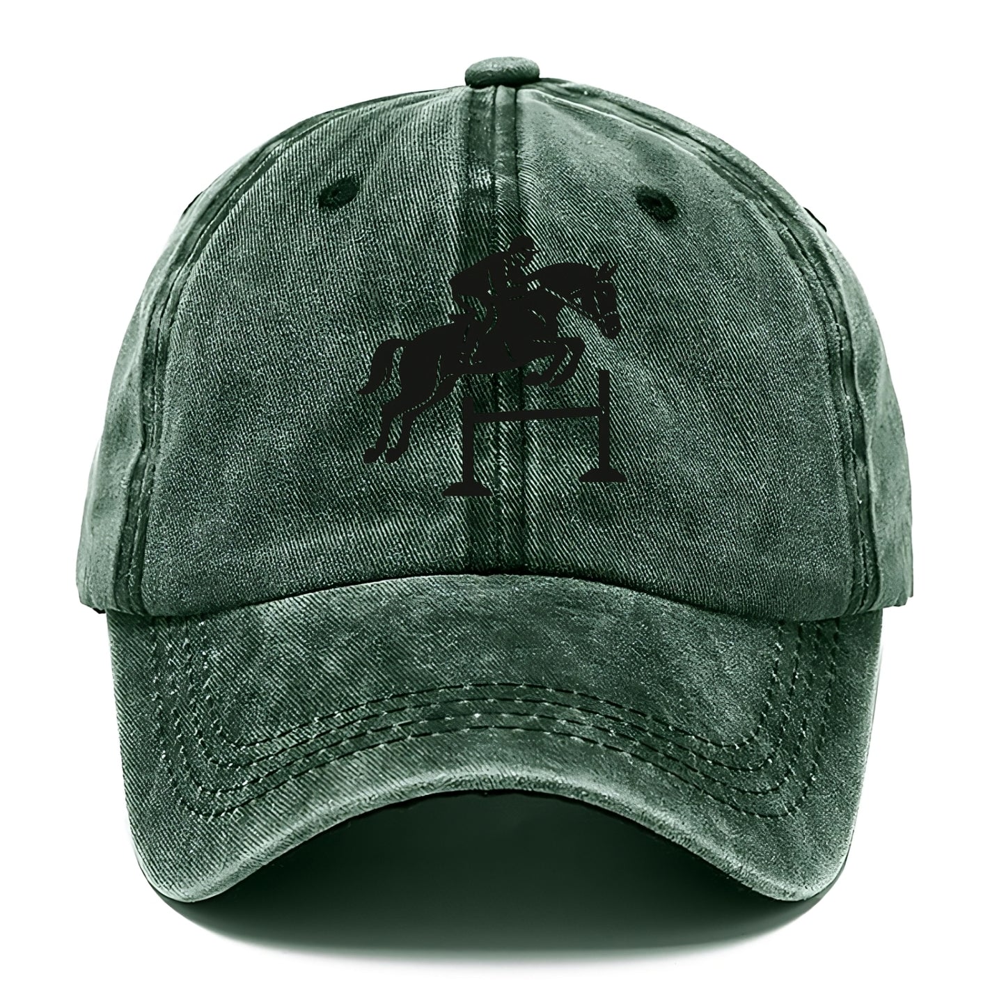 Equestrian jumping over obstacle - Classic Cap - Forest Mist(Green)