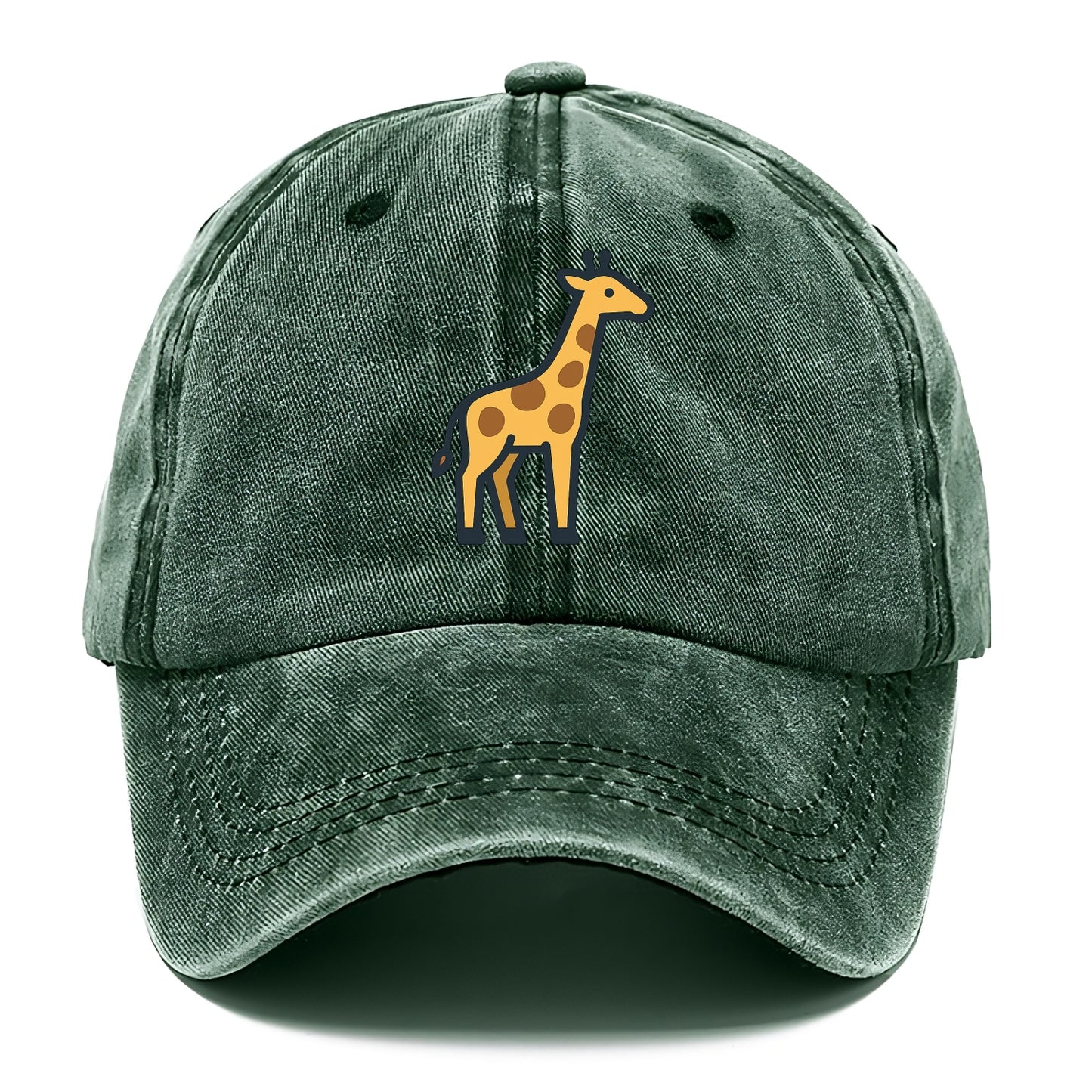 Giraffe - Yellow with brown patches flat side profile - Classic Cap - Forest Mist(Green)