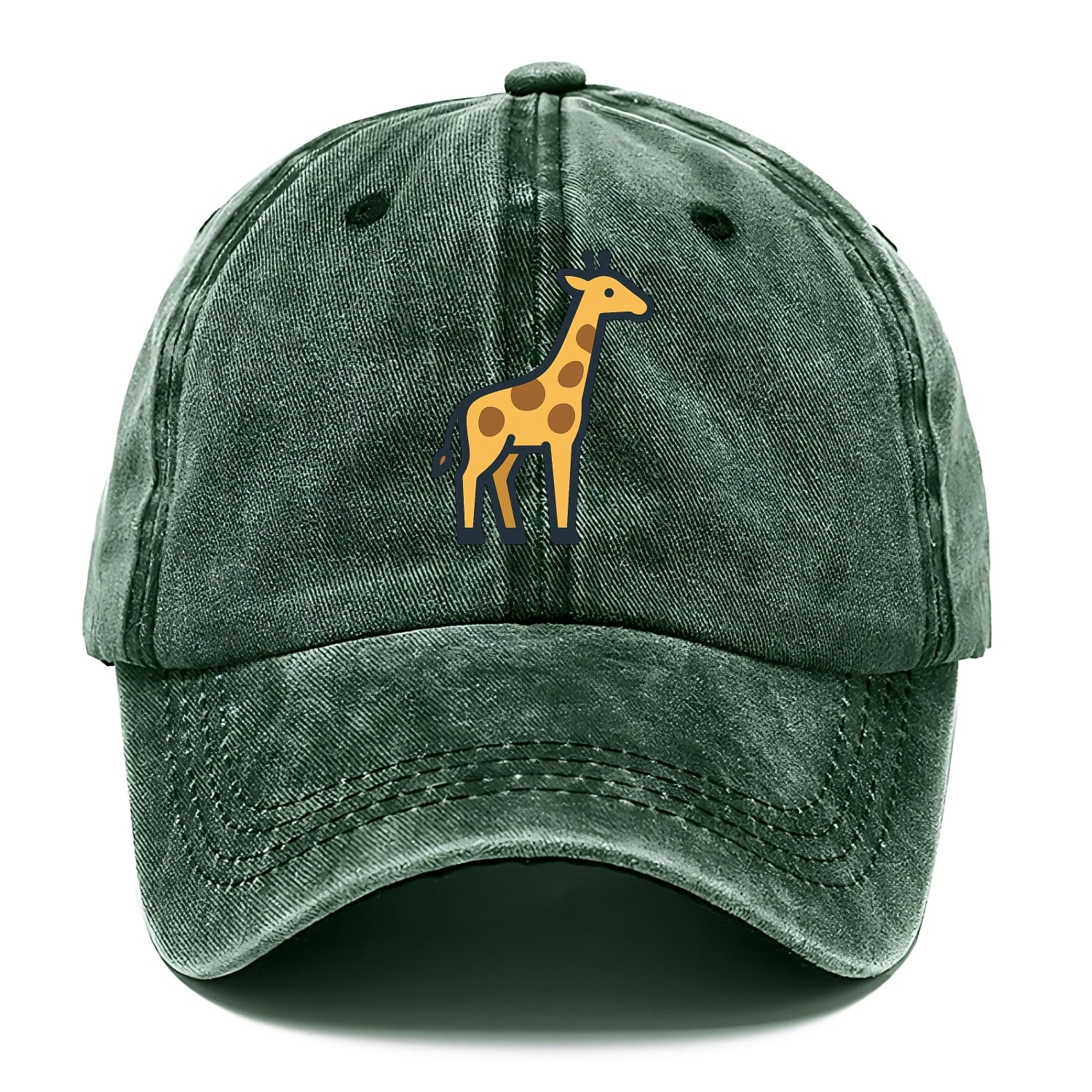 Giraffe - Yellow with brown patches flat side profile - Classic Cap - Forest Mist(Green)