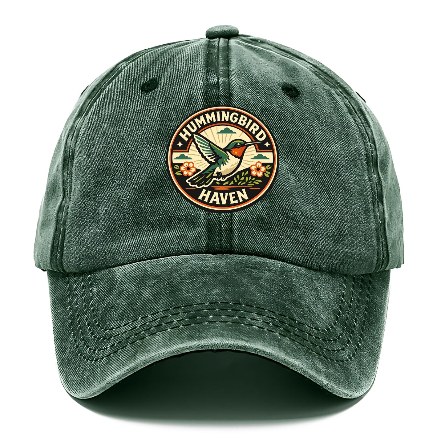 Hummingbird Sanctuary Emblem - Classic Cap - Forest Mist(Green)