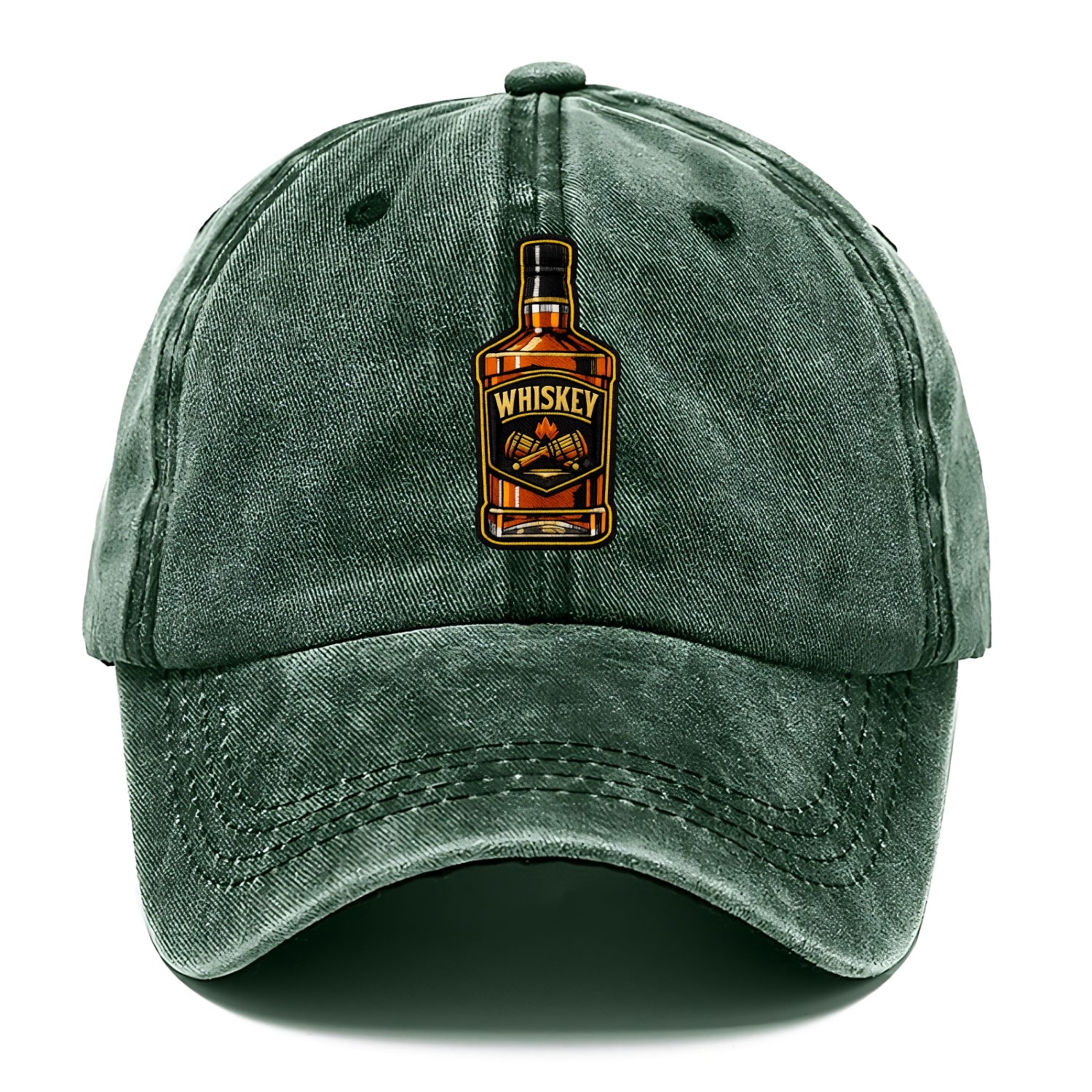 WHISKEY BOTTLE - bourbon bottle in amber and gold , spirits connoisseur - Classic Cap - Forest Mist(Green)