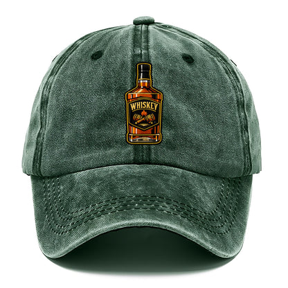 WHISKEY BOTTLE - bourbon bottle in amber and gold , spirits connoisseur - Classic Cap - Forest Mist(Green)