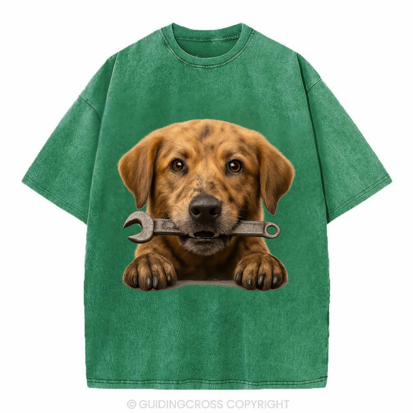 Mechanic Dog  - Vintage T-shirt - Forest Mist(Green)