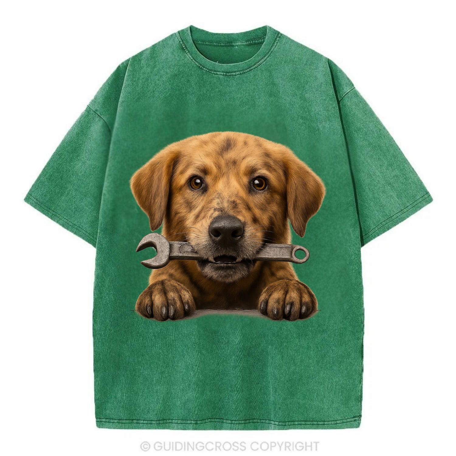 Mechanic Dog  - Vintage T-shirt - Forest Mist(Green)