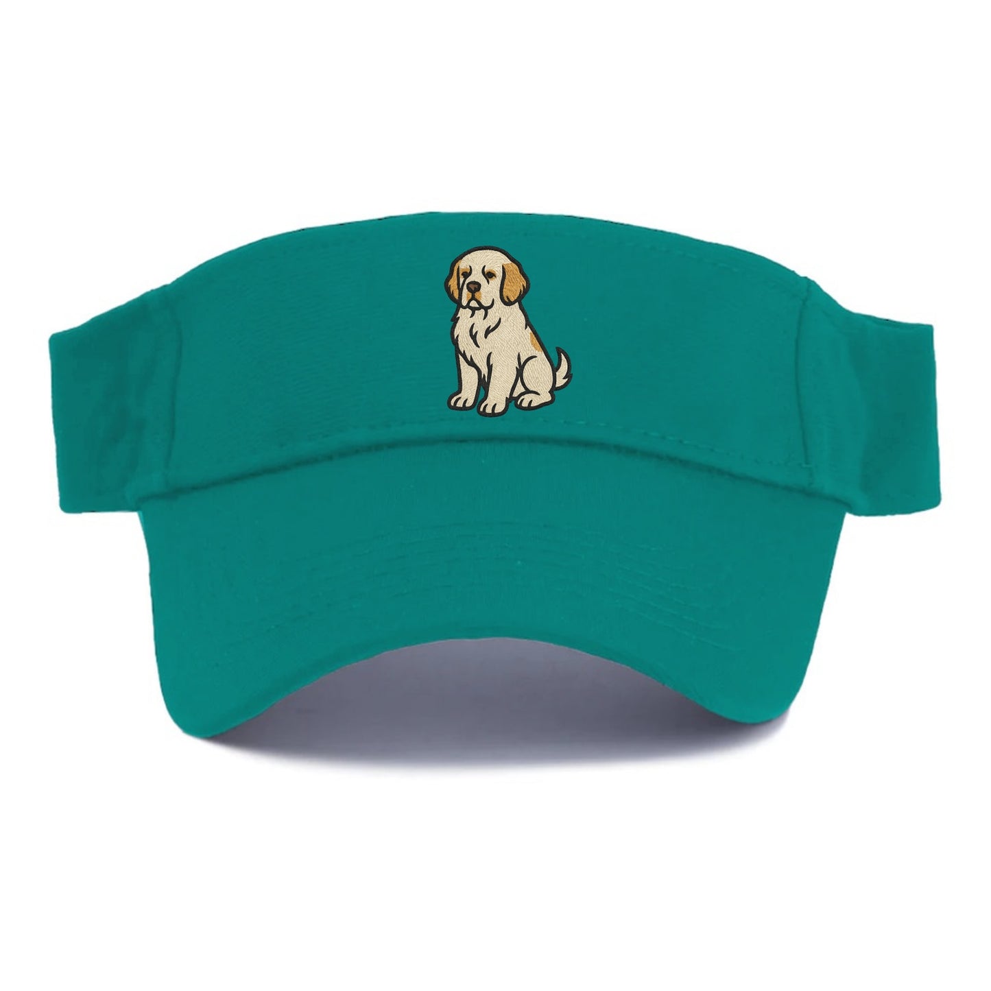 Clumber Spaniel - White with lemon markings embroidered pose - Visor - Forest Mist(Green)
