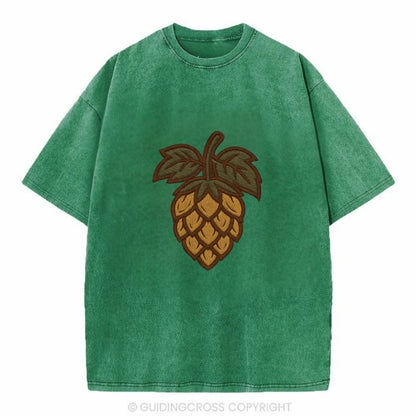 Hop Cone  - Vintage T-shirt - Forest Mist(Green)