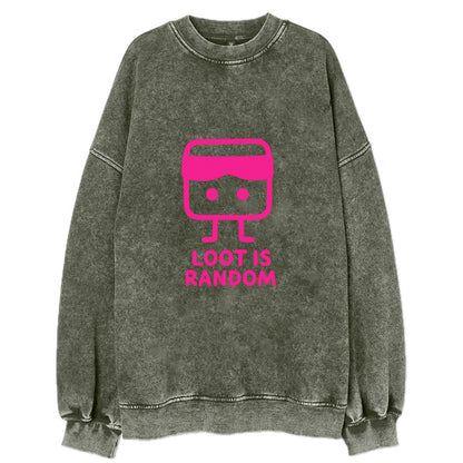 LOOT IS RANDOM | Dice wearing blindfold - Vintage Sweatshirt - Forest Mist(Green)