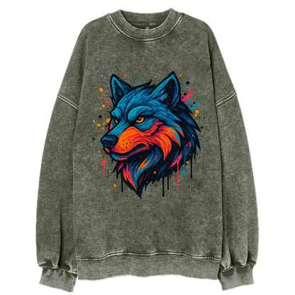 Velvet Wolf Royal  - Vintage Sweatshirt - Forest Mist(Green)