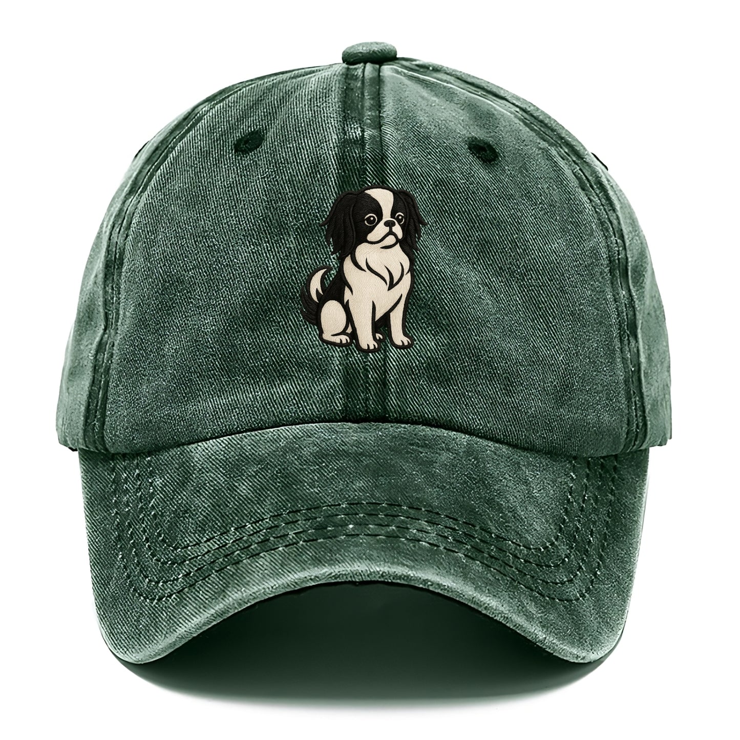 Japanese Chin - Black and white sitting Classic Cap - Forest Mist(Green)