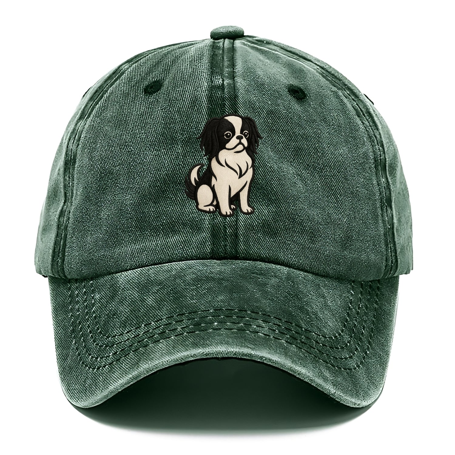 Japanese Chin - Black and white sitting Classic Cap - Forest Mist(Green)