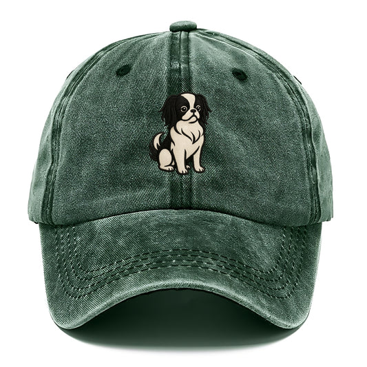 Japanese Chin - Black and white sitting Classic Cap - Forest Mist(Green)