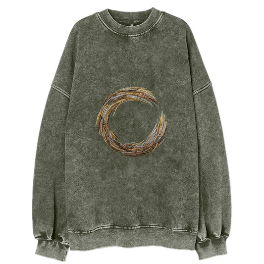 Enso Circle - Vintage Sweatshirt - Forest Mist(Green)