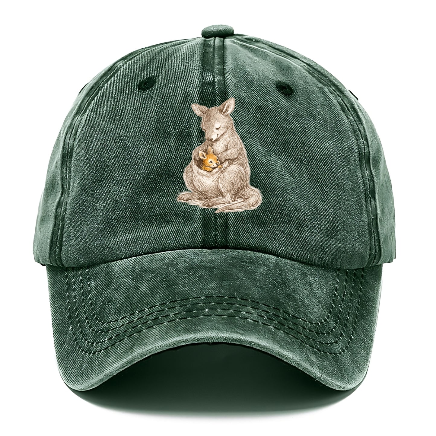 MOTHER'S POUCH | Kangaroo maternal embrace | Joey safe inside | Protective love | - Classic Cap - Forest Mist(Green)