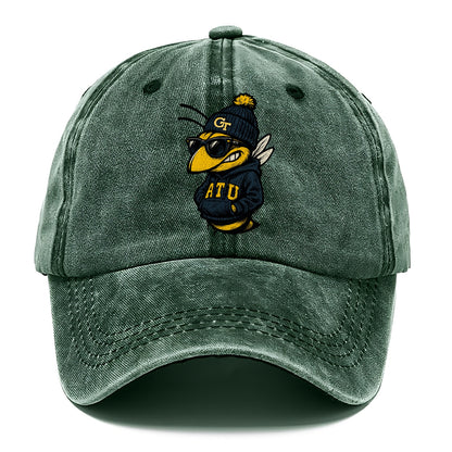 Atlanta Yellow Jacket wearing Georgia Tech beanie with GT patch - Classic Cap - Forest Mist(Green)