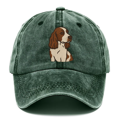 English Cocker Spaniel - Liver and white embroidered design - Classic Cap - Forest Mist(Green)