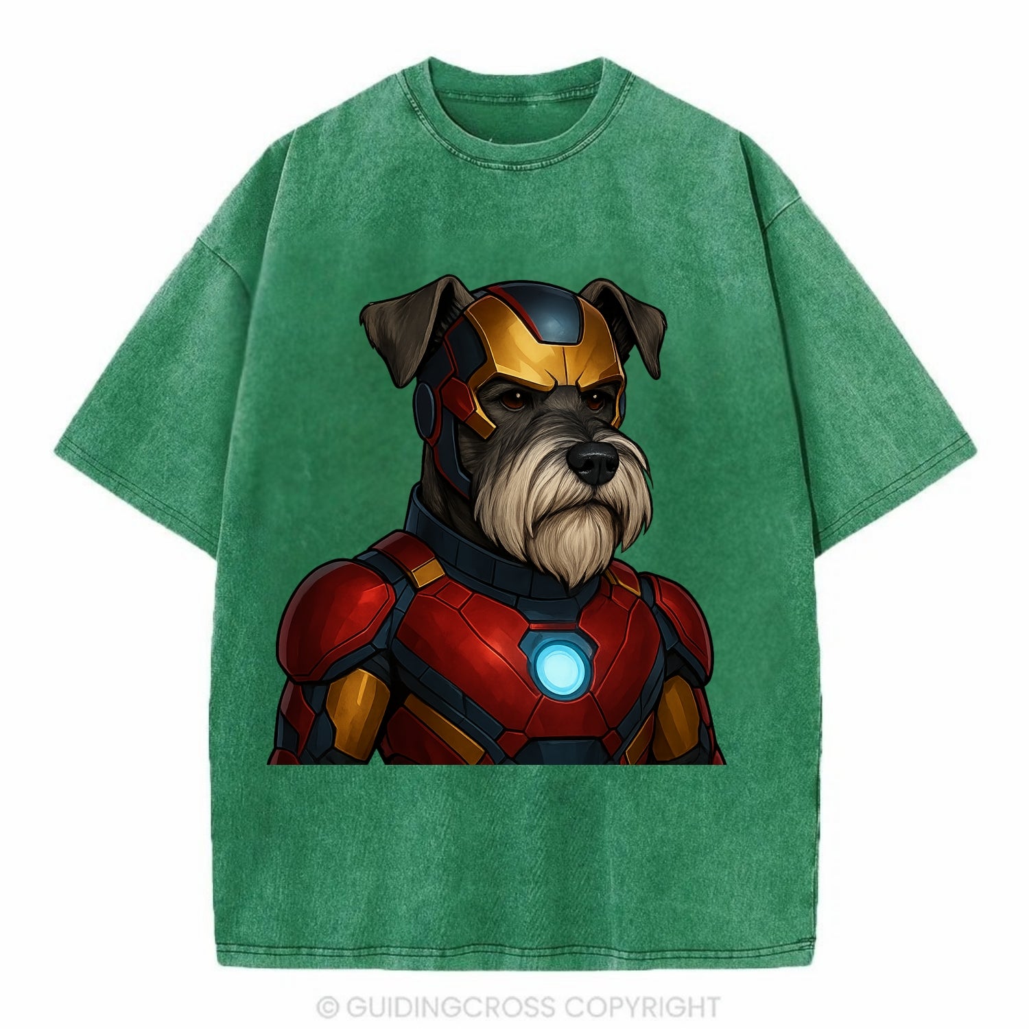 Schnauzer Tech Hero  - Vintage T-shirt - Forest Mist(Green)