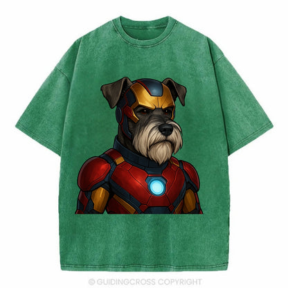 Schnauzer Tech Hero  - Vintage T-shirt - Forest Mist(Green)