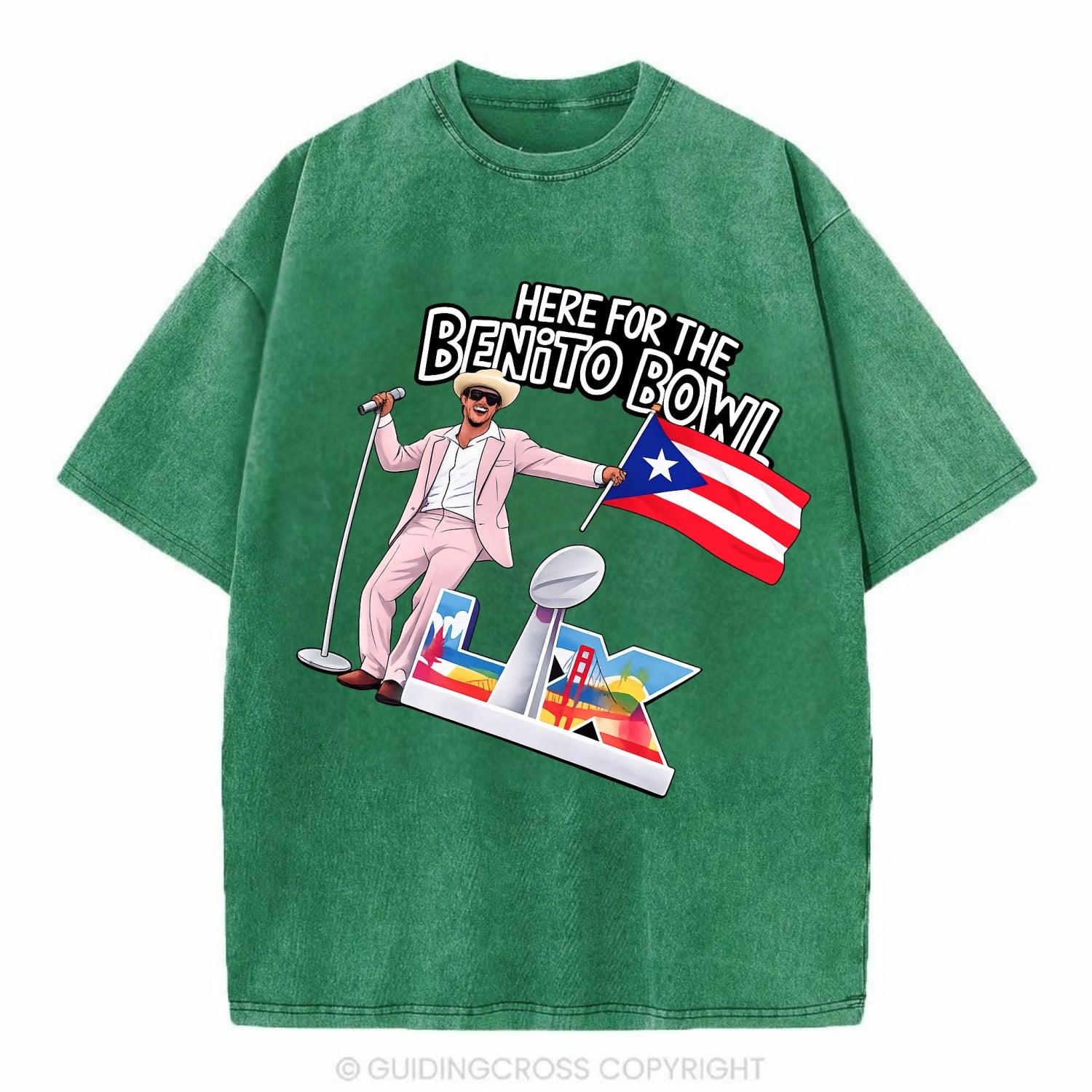 Here For The Bento Bowl - Vintage T-shirt - Forest Mist(Green)