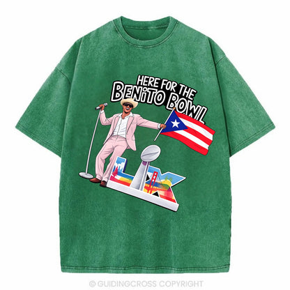 Here For The Bento Bowl - Vintage T-shirt - Forest Mist(Green)