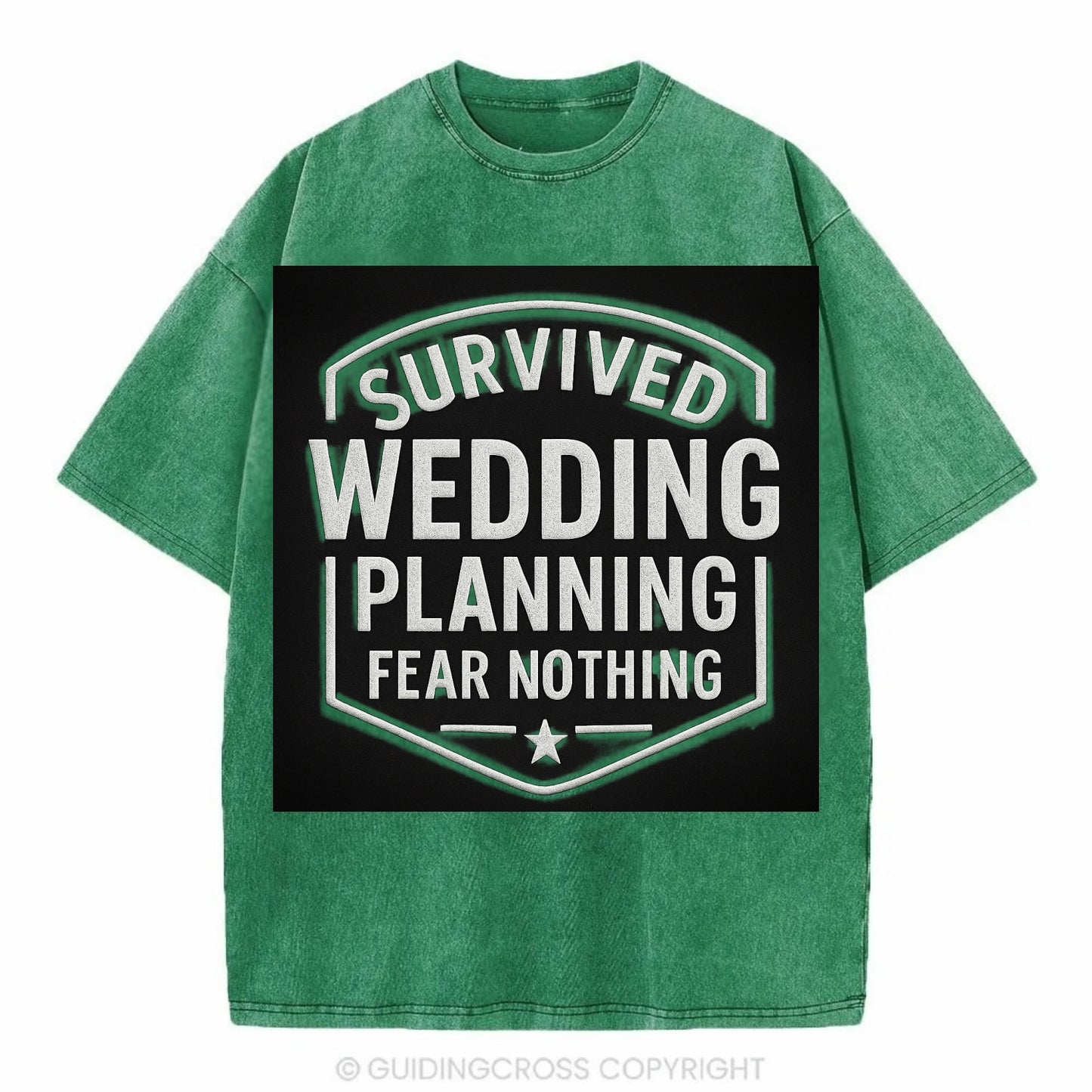 Survived wedding planning, fear nothing - Vintage T-shirt - Forest Mist(Green)