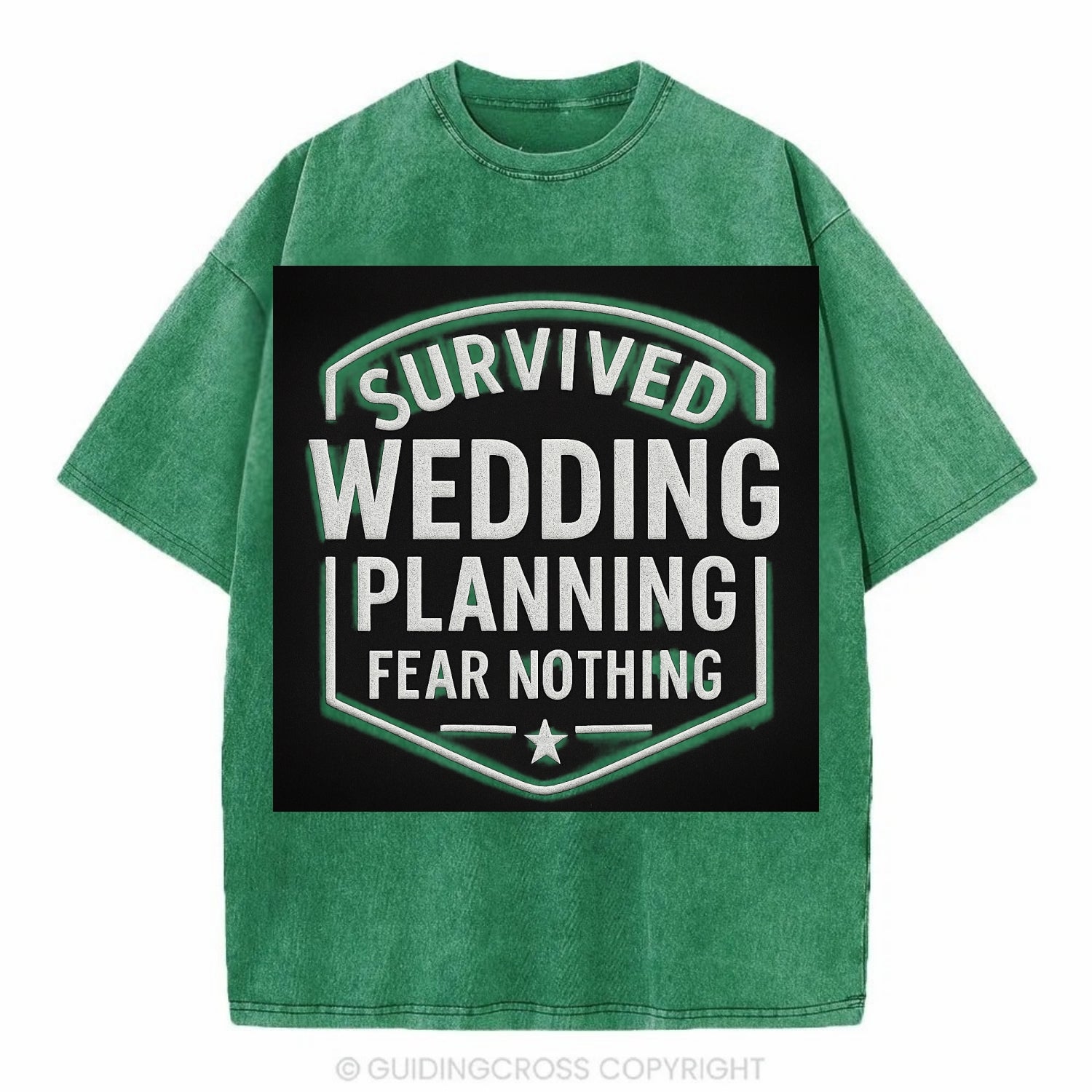 Survived wedding planning, fear nothing - Vintage T-shirt - Forest Mist(Green)