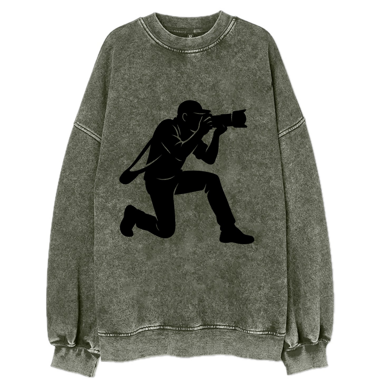 Photographer capturing perfect shot - Vintage Sweatshirt - Forest Mist(Green)