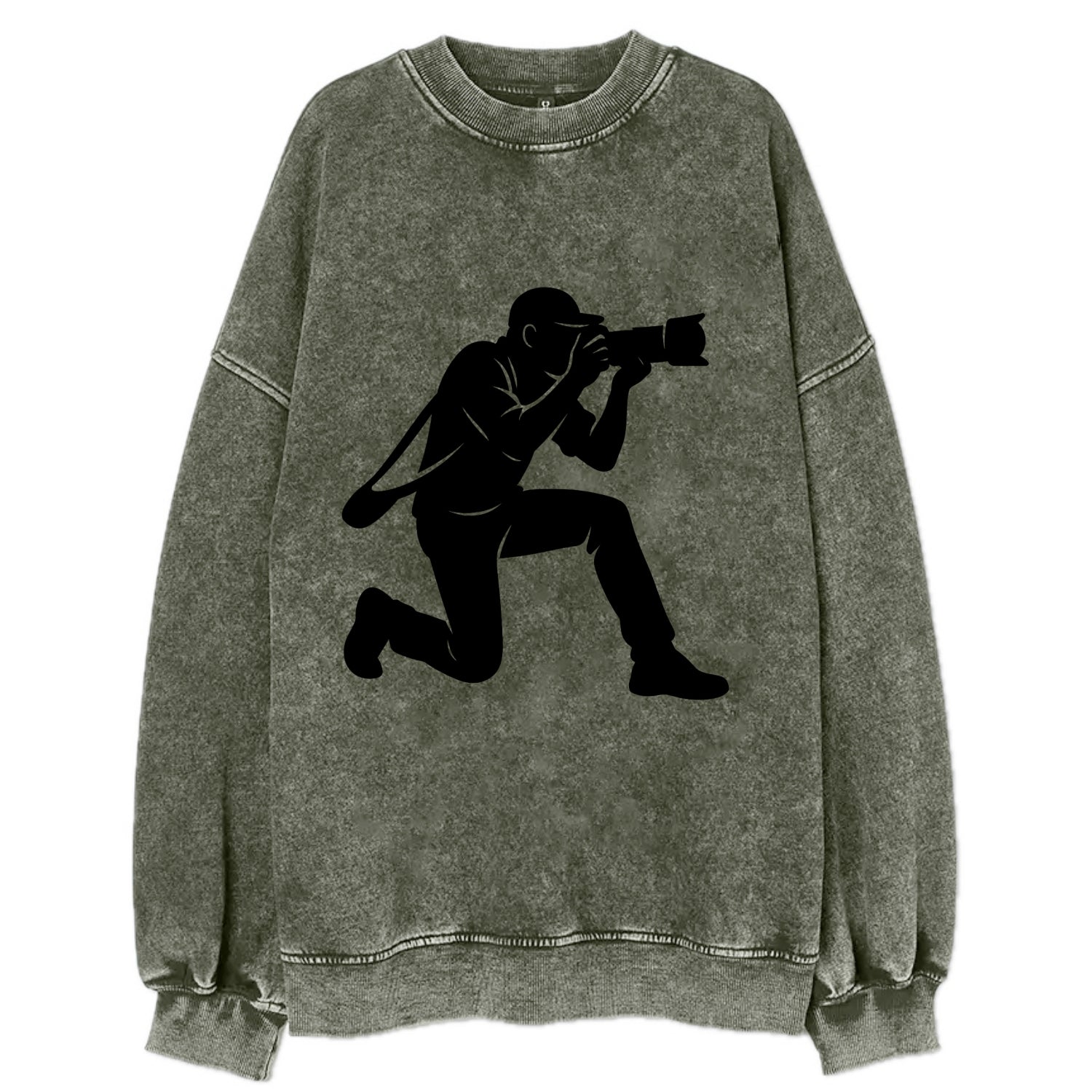 Photographer capturing perfect shot - Vintage Sweatshirt - Forest Mist(Green)