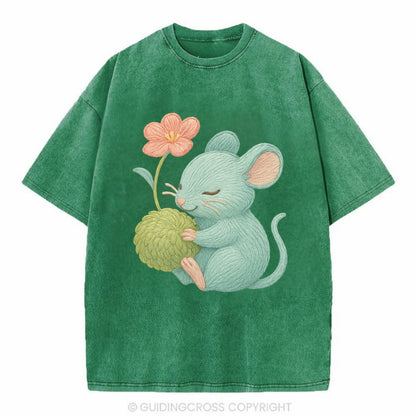Mint Mouse - Vintage T-shirt - Forest Mist(Green)