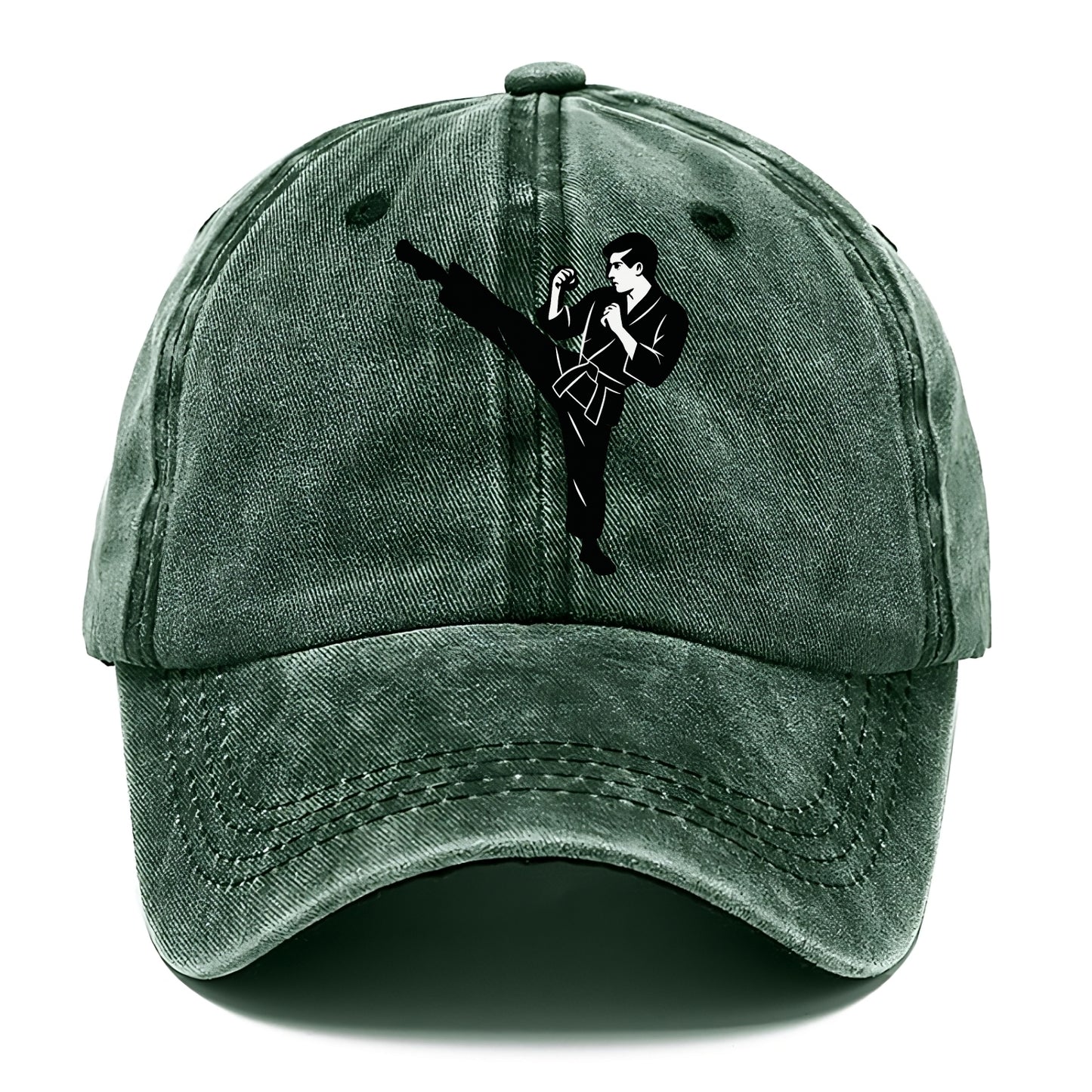 Martial artist performing a high kick - Classic Cap - Forest Mist(Green)