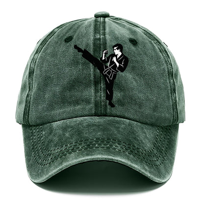 Martial artist performing a high kick - Classic Cap - Forest Mist(Green)