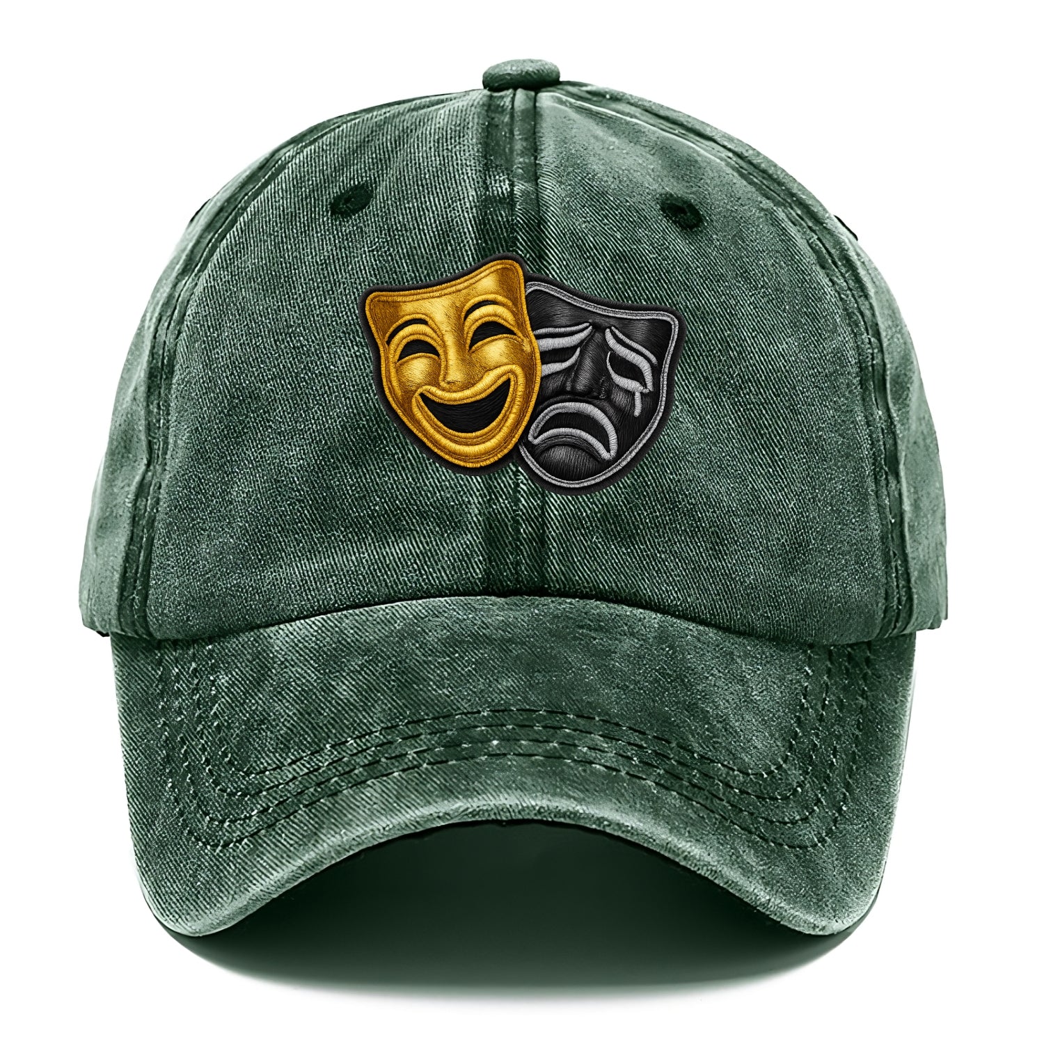 BROADWAY MASKS - comedy tragedy masks in gold and black , theater - Classic Cap - Forest Mist(Green)