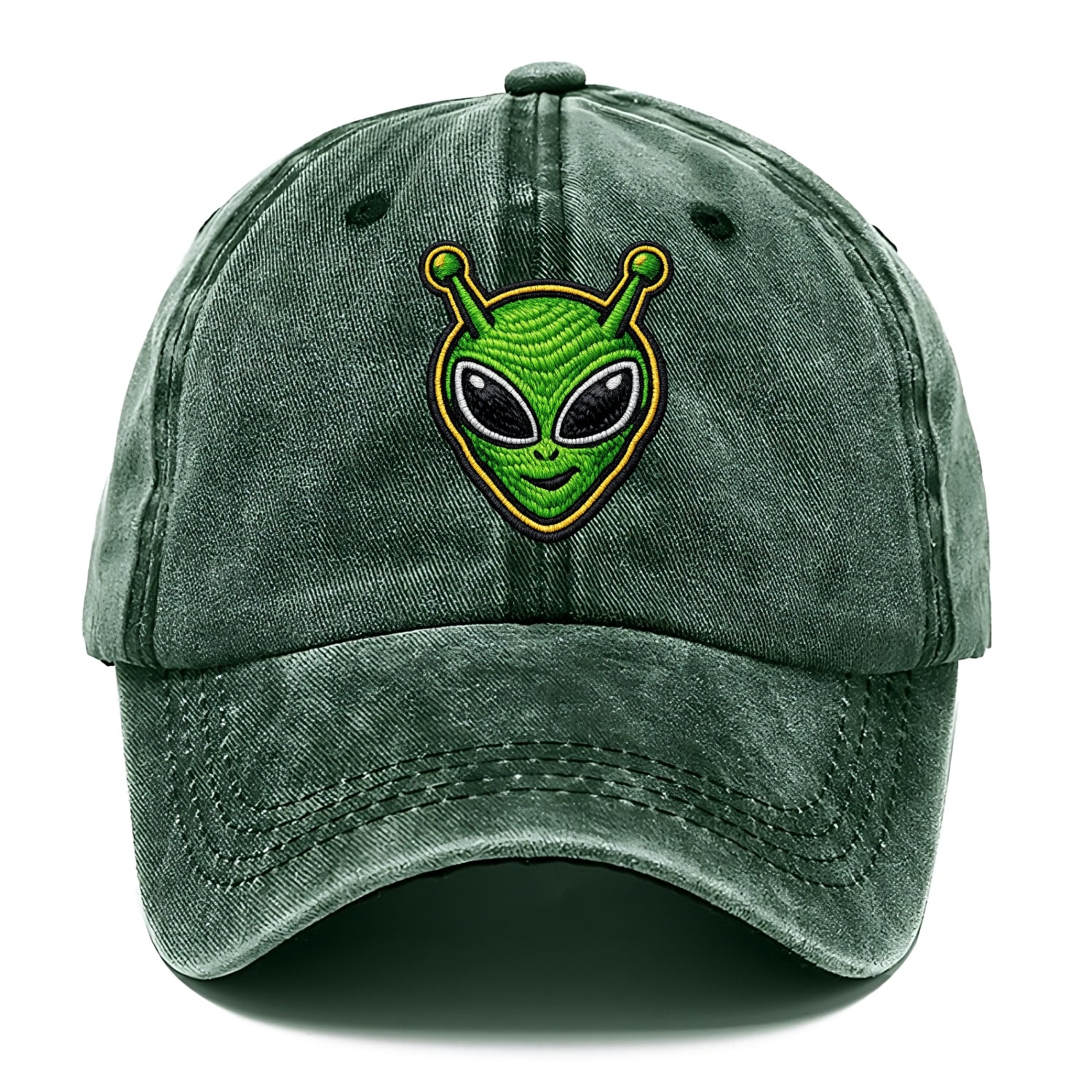 ALIEN MARTIAN - green alien with antenna in green , little green man - Classic Cap - Forest Mist(Green)