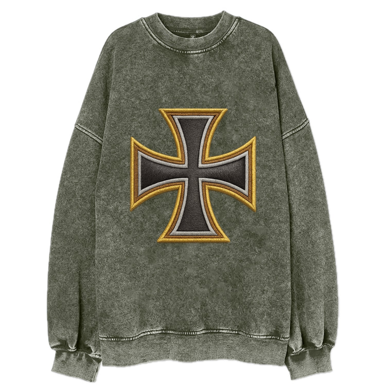 Teutonic Cross  - Vintage Sweatshirt - Forest Mist(Green)
