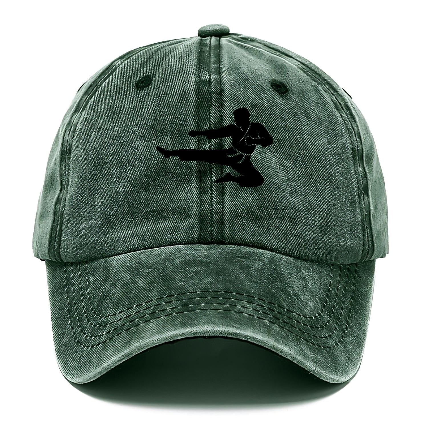 Martial artist flying kick - Classic Cap - Forest Mist(Green)