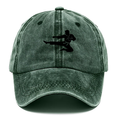 Martial artist flying kick - Classic Cap - Forest Mist(Green)