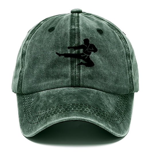 Martial artist flying kick - Classic Cap - Forest Mist(Green)