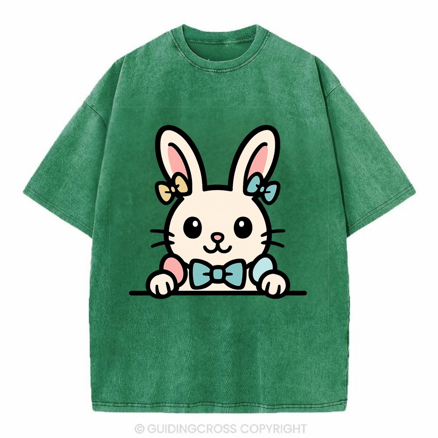 Easter Bunny  - Vintage T-shirt - Forest Mist(Green)